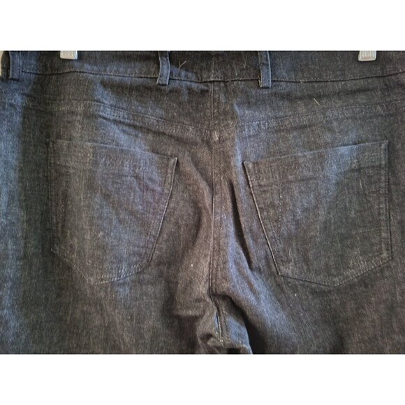 Akris Womens Charcoal Gray jeans size 12 tapered Cotton Demin Mid Rise stretch - Picture 7 of 10